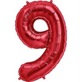 BALON FOLIOWY CYFRA 9 CZERWONA