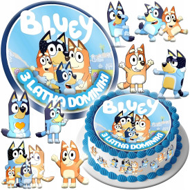 OPŁATEK NA TORT BLUEY + 8szt POSTACI 5