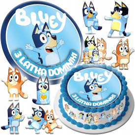 OPŁATEK NA TORT BLUEY + 8szt POSTACI 1