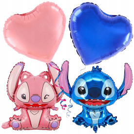 ZESTAW STITCH ST3 / ST2 / BALON SERCE 1x CHABROWY I 1x RÓŻOWY