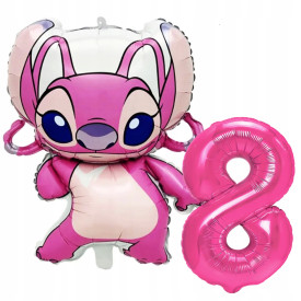 ZESTAW STITCH ST9 / CYFRA 8 RÓŻ 100CM