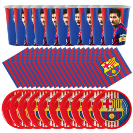 ZESTAW KUBKI MESSI TALERZYKI SERWETKI FC BARCELONA 40 szt