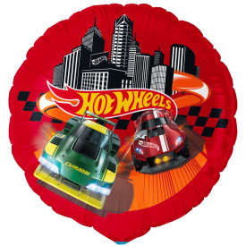 BALON FOLIOWY OKRĄGŁY HOT WHEELS SAMOCHODY AUTA WYŚCIGI URODZINY HEL 46 cm