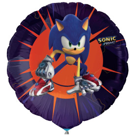 BALON FOLIOWY OKRĄGŁY SONIC BŁYSKAWICA NIEBIESKI JEŻ URODZINY HEL 46 cm