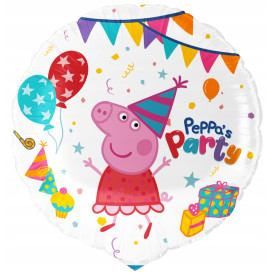 BALON FOLIOWY OKRĄGŁY ŚWINKA PEPPA PEPA GEORGE URODZINY HEL 46 cm