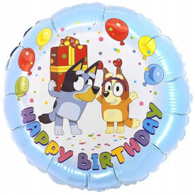BALON FOLIOWY OKRĄGŁY BLUEY BLUE NIEBIESKI PIESEK PIES URODZINY HEL 45 cm