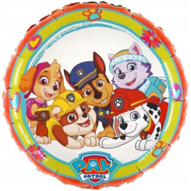 BALON FOLIOWY OKRĄGŁY PSI PATROL CHASE RUBBLE RIDER SKYE URODZINY HEL 45 cm