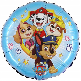 BALON FOLIOWY OKRĄGŁY PSI PATROL CHASE RUBBLE RIDER SKYE URODZINY HEL 45 cm