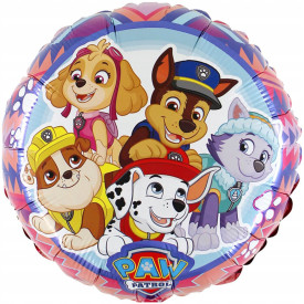 BALON FOLIOWY OKRĄGŁY PSI PATROL CHASE RUBBLE RIDER SKYE URODZINY HEL 45 cm