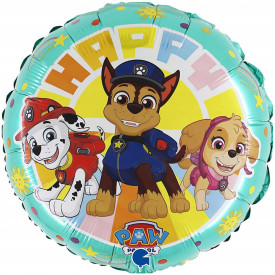 BALON FOLIOWY OKRĄGŁY PSI PATROL CHASE RUBBLE RIDER SKYE URODZINY HEL 45 cm