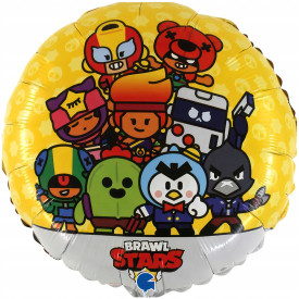 BALON FOLIOWY OKRĄGŁY BRAWL STARS ZADYMIARZE LEON URODZINY HEL 45 cm