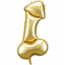 BALON FOLIOWY GLAMOUR NA PANIEŃSKI ZŁOTY PENIS WILLY DUŻY 112 CM HEL 1 SZT