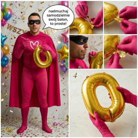 BALON FOLIOWY JASNY BEŻ MAT CYFRA 9 DZIEWIĘĆ DUŻA URODZINY 100CM HEL 1SZT